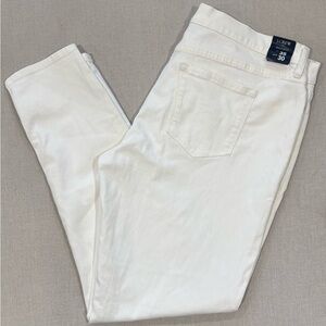 J Crew White Skinny Jeans 35x30 Women's Stretch Denim Pants NWT